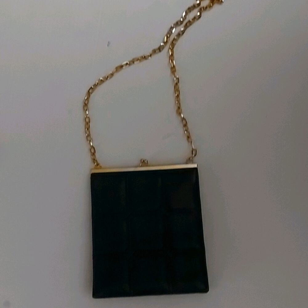Lord & Taylor Blue Chain Crossbody Bag Classic Quiet Luxury Minimalist Preppy